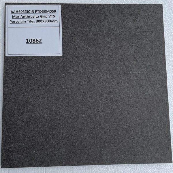 Porcelain Mar Anthracita Grip Tile 300x300x10mm (10862)