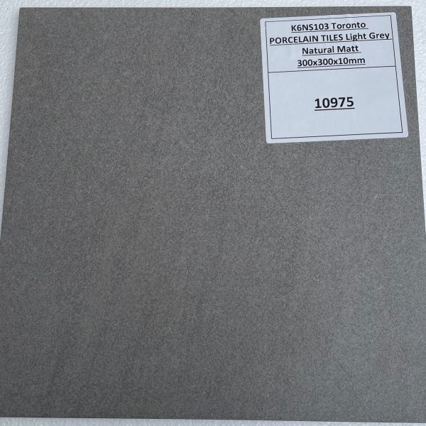 Light Grey Matt Porcelain Tile 300x300x10mm (10975)