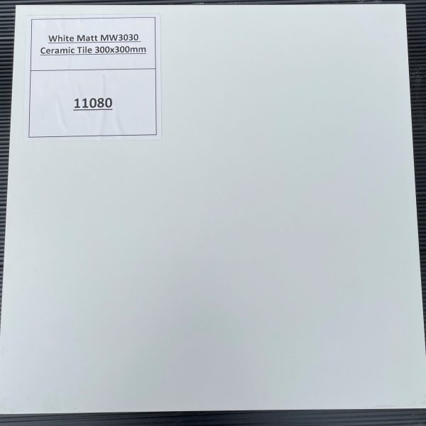 White Matt Ceramic Tile 300x300x10mm (11080)
