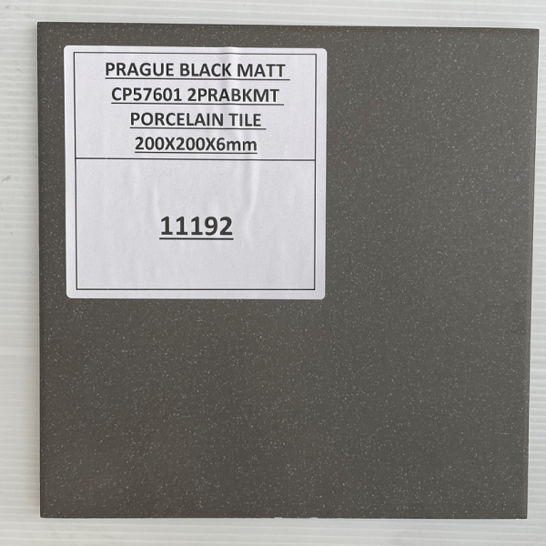 Black Matt Porcelain Tile 200x200x6mm (11192)